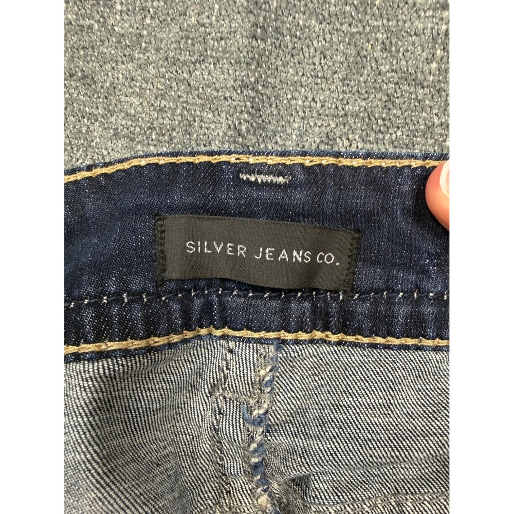 Silver Jeans Co Suki Straight Dark Wash Denim W93413SDI349 Size 14 L30 - Picture 5 of 7